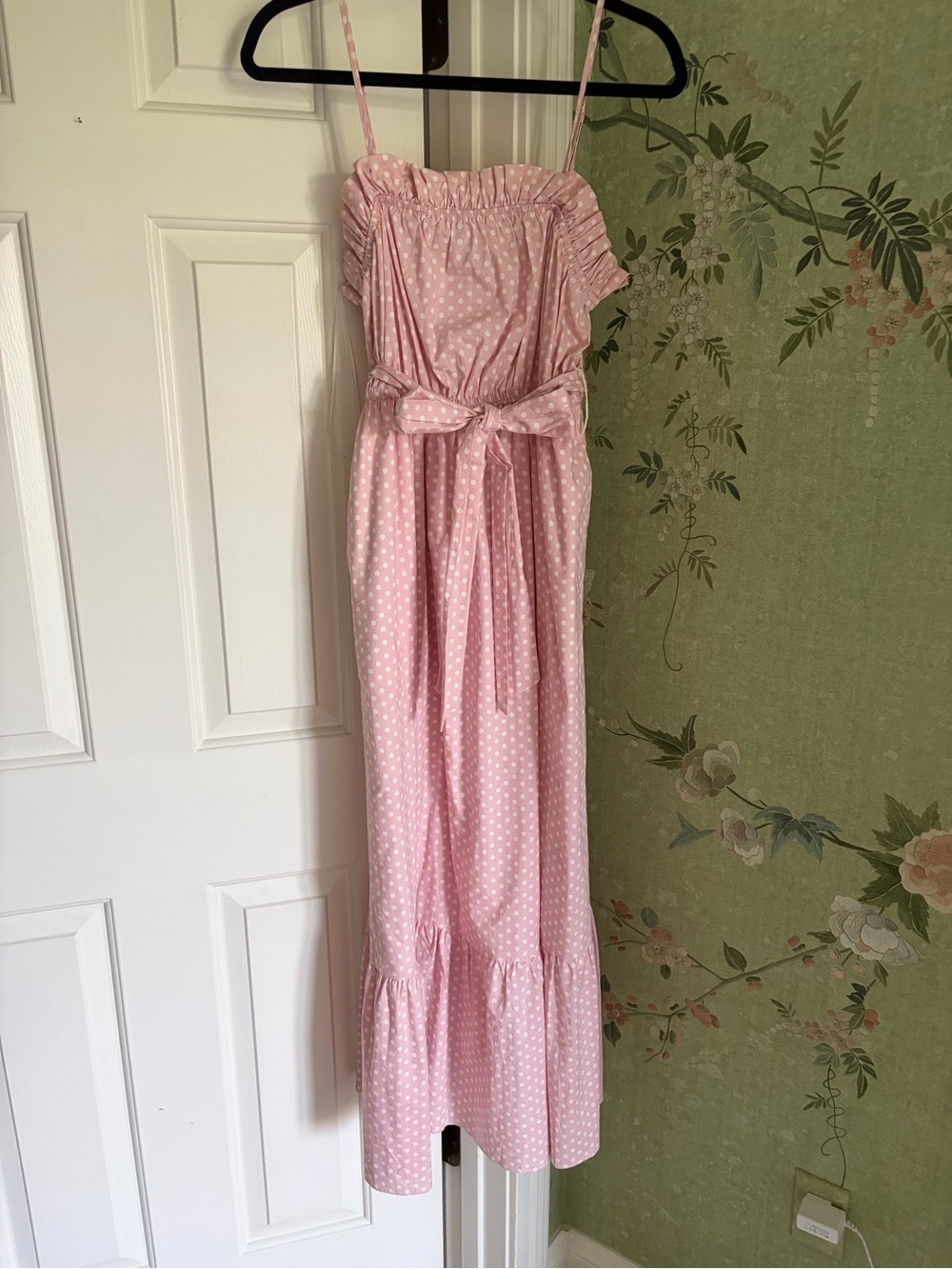 English Factory Pink Polka Dot Tie-Waist Sundress